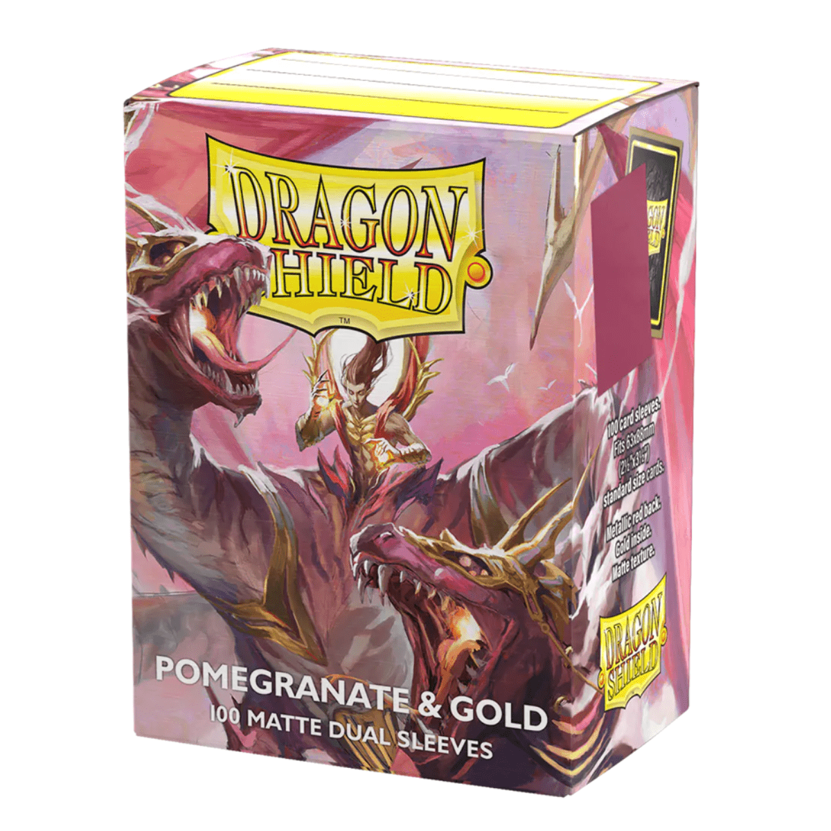 Dragon Shield – Matte Dual Sleeves Pomegranate And Gold 100x