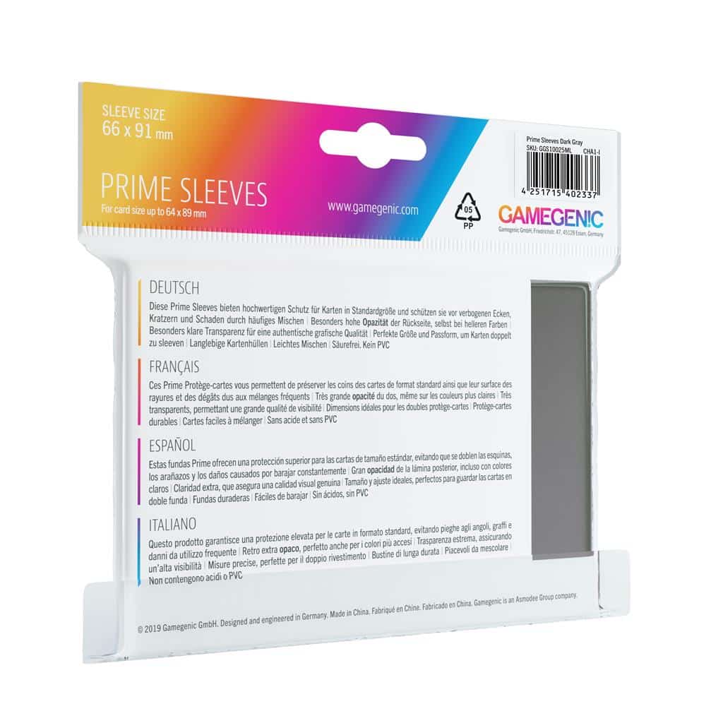 Gamegenic - Prime Sleeves Grey 100x - Afbeelding 4