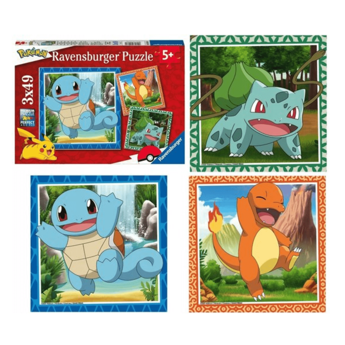 Ravensburger - Pokémon Puzzle Charmander Bulbasaur en Squirtle - Afbeelding 2
